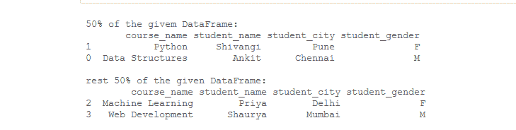 divide dataframe