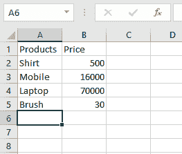 Excel file