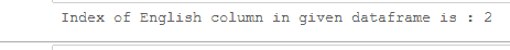 index number of English column