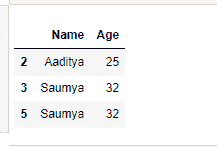 select multiple rows with some particular columns from dataframe