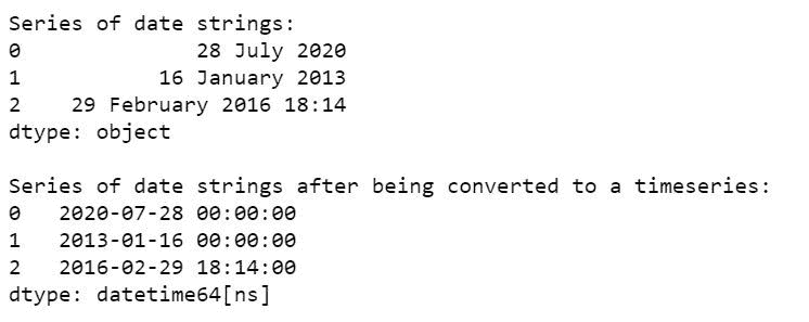 date string to time series conversion