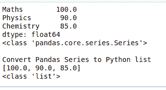 Pandas series to list