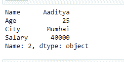 select a single row from dataframe