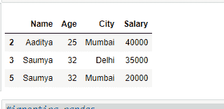 select multiple rows from dataframe